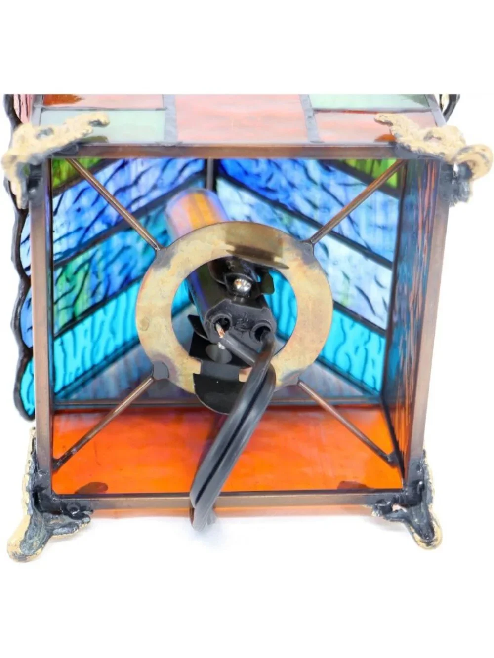 Mini Stained Glass Lighthouse Table Lamp - Retro Decorative Light for Home